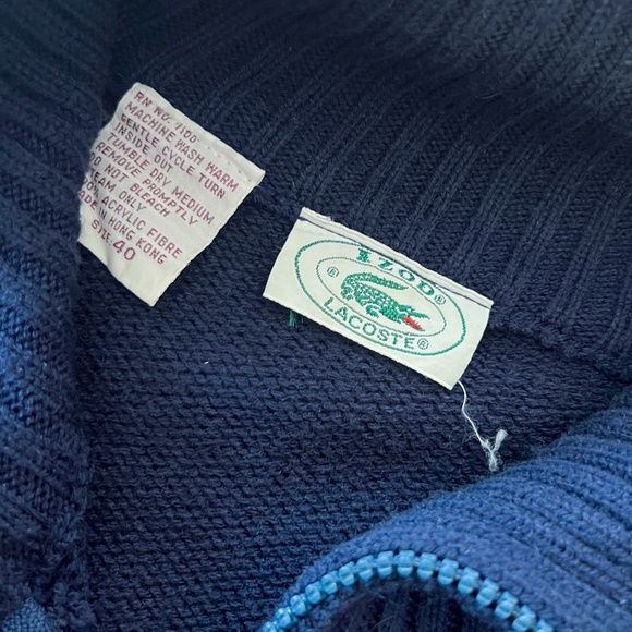True Vintage 90's Izod Lacoste Zip Up Woven Sweater - Picture 5 of 8
